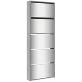 vidaXL Schuhschrank mit Spiegel 5 Fächer Grau Sonoma 63x17x169,5 cm