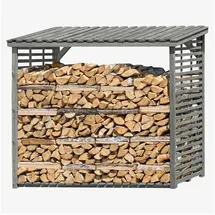 Delta Gartenholz Kaminholzregal Flammo XL Kiefernholz 237 x 114 x 203 cm grau