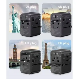 Vention Wandladegerät Vention FJFB0 Universal GaN 2x USB-C 2x USB Schwarz