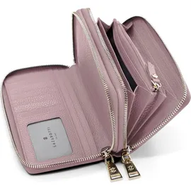 lazarotti Bologna Leather Double Zip Around Wallet Damen Geldbörse rosa
