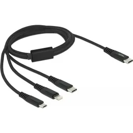 DeLock USB Ladekabel 3 in 1 USB Type-C zu Lightning / Micro USB / USB Type-C 1m