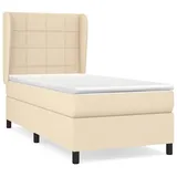 vidaXL Boxspringbett mit Matratze Creme 80x200 cm Stoff