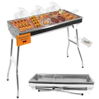 Lemodo Klappbarer Holzkohlegrill, Campinggrill Edelstahl, Reisegrill für BBQ