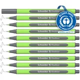 Schneider Line-Up Fineliner (Strichstärke 0,4 mm, aus biobasiertem Kunststoff, ausgezeichnet mit Der blaue Engel) 10 Stück, space-grey
