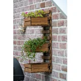 Wandregal Blumenregal Garten Blumenleiter 3 Stufig Pflanztreppe Holz Braun