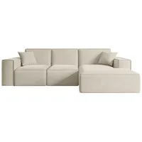 altdecor Ecksofa Velours 6-Sitzer Beige