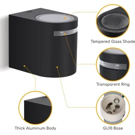 Aigostar Wandleuchte GU10 (IP54) schwarz