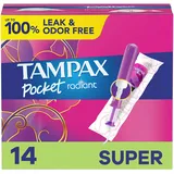 Tampax Radiant Tampons, super Saugfähigkeit, mit Auslaufschutzgeflecht, geruchlos, 14 Karat