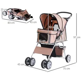 PawHut Hundewagen Kaffeebraun onesize