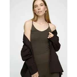 MOSHI MOSHI MIND "moshi moshi mind Top stretch", Damen, Gr. S, stone braun, Obermaterial: 72% Modal, 23% Polyamid, 5% Elasthan, Tops