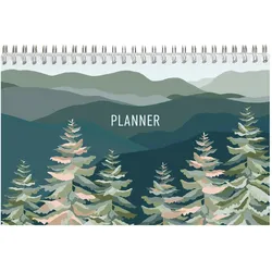 Clairefontaine 5x La Vie en Vosges, Planner, Block mit kopfseitiger Spiralbindung 22x14 cm, 53 bedruckte Blätter - 83496C