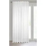 Eurofirany Gardine LUCY reinweiße Gardinen verschiedene Größen zur Wahl Ösen Kräuselband, Kräuselband, sanfte und feine Voile, transparent 140 cm x 270 cm