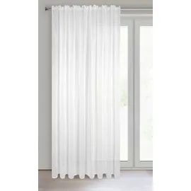 Eurofirany Gardine LUCY reinweiße Gardinen verschiedene Größen zur Wahl Ösen Kräuselband, Kräuselband, sanfte und feine Voile, transparent 140 cm x 270 cm