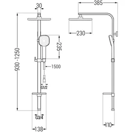 Mexen Q33 Duschsäule, weiß/chrom - 798333395-21