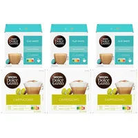 Nescafé Dolce Gusto Flat White & Cappuccino – 96 Kapseln (je 3x16) Kaffeegenuss