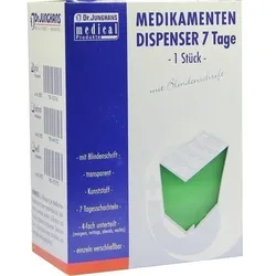 MEDIKAMENTENDISPENSER 7 Tage grün trans.Blind. 1 St