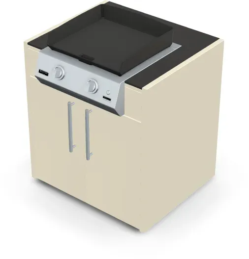 Brabura KC 80 Plancha Körper - Schwarz / Perle Blanche / Silberner Griff