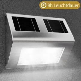 monzana Solarleuchte Edelstahl 4er Set IP65 Dämmerungssensor schwarz