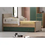 JV Möbel Jugendbett Stilvoll 98 x 110 x 200 cm Holz braun