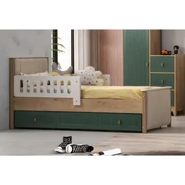 JV Möbel Jugendbett Stilvoll 98 x 110 x 200 cm Holz braun