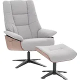 MCA Furniture Relaxsessel MCW-N57 Bouclé 80 x 100 x 90 cm Grau mit Hocker
