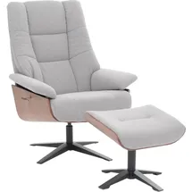 MCA Furniture Relaxsessel MCW-N57 Bouclé 80 x 100 x 90 cm Grau mit Hocker