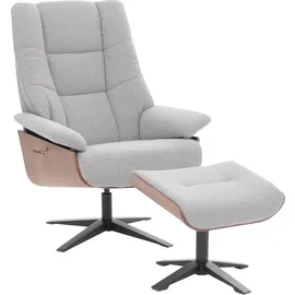 MCA Furniture Relaxsessel MCW-N57 Bouclé 80 x 100 x 90 cm Grau mit Hocker