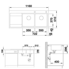 Blanco Divon II 8 S-IF links + Excenterbetätigung + InFino
