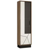 Lomadox Vitrinenschrank Vitrine Standvitrine Tür links Eiche Nb. mit