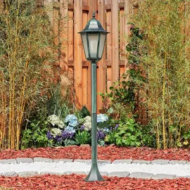 hofstein Wegeleuchte Metall/Glas 1x E27 IP44 spritzwassergeschützt schwarz-grün