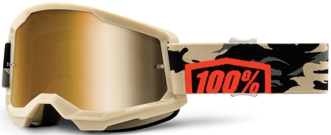 100% Strata II Extra Kombat Motocross Brille, schwarz-beige