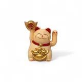 Starlet24 Solarbetriebene 5cm Mini-Glückskatze dekorative Figur Winkekatze mit Glücks- und Wohlstandssymbol für Büros und Zuhause (Beige (131172))