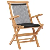 vidaXL Klappbare Gartenstühle 2 Stk. Massivholz Teak und Seil