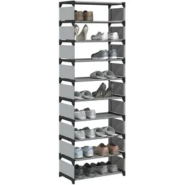 vidaXL Schuhregal 54 x 158 x 28 cm grau / grau