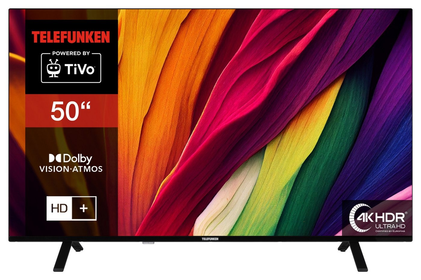 Telefunken XU50TO750S LCD-LED Fernseher (126 cm/50 Zoll, 4K Ultra HD, TiVo Smart TV, TiVo Smart TV, HDR Dolby Vision, Dolby Atmos, HD+, Triple-Tuner) schwarz