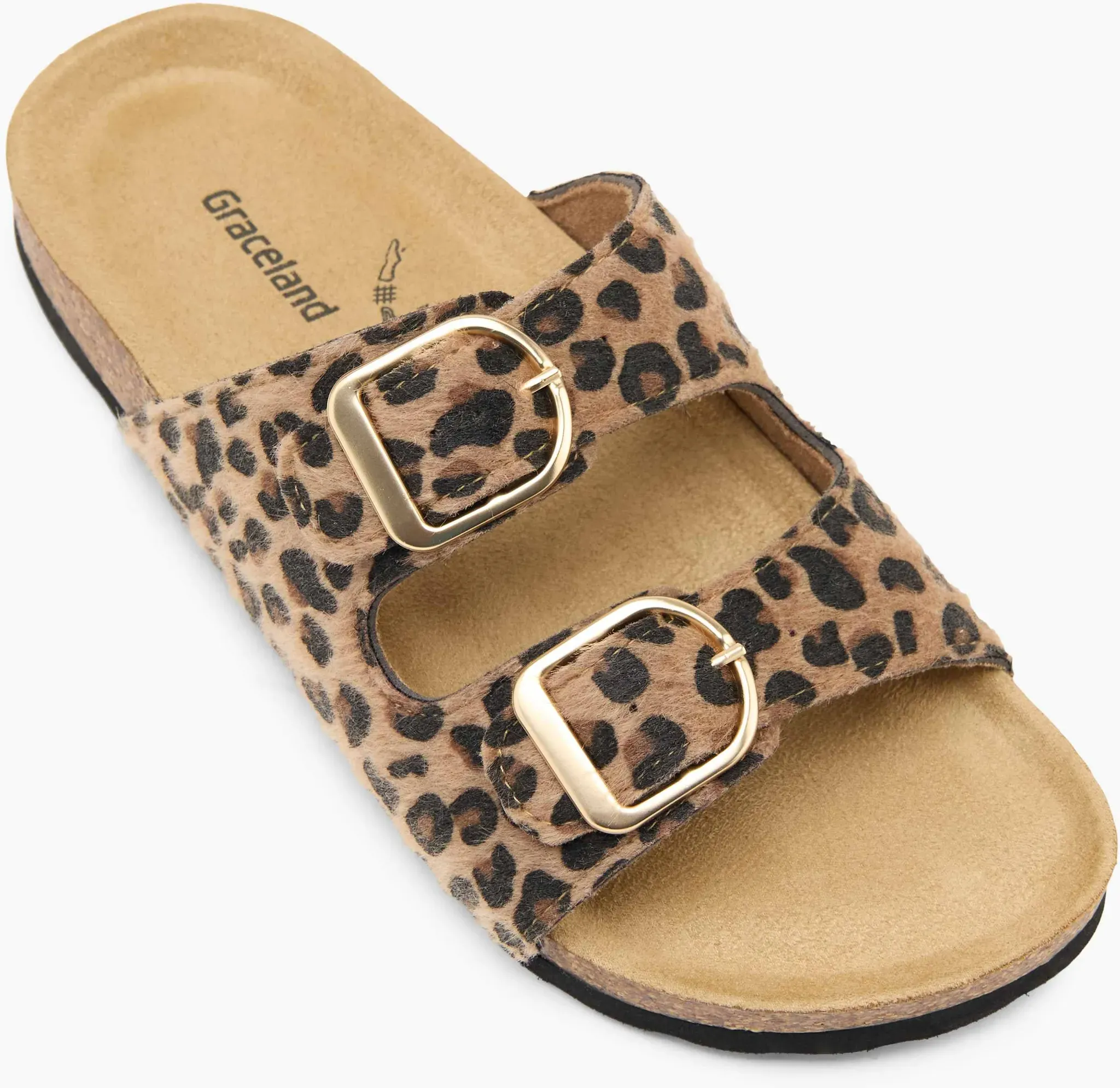 Graceland  Tieffuß Pantolette Braun, Damen, Größe: 36, Material: Fellimitat/Textil - Graceland  Tieffuß Pantolette Braun, Damen, Größe: 36, Material: Fellimitat/Textil - woman - Braun