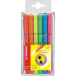 Textmarker - STABILO flash - 6er Pack - mit 6 verschiedenen Farben