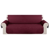 Deconovo Sofahusse Sofabezug Sofaüberwurf Sesselbezug Couch husse, 3-Sitzer, Burgund