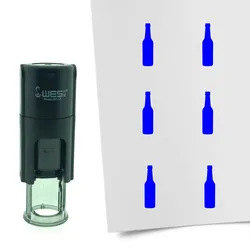 CombiCraft Selbstfärbender Stempel 'Bierflasche' in der Farbe Blau, Ø10mm