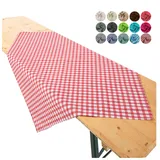 heimtexland ® Tischdecke Mitteldecke Biertisch Garten Tischdeko Landhaus Typ861 Vichy Karo Rot 90x90 cm