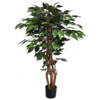 Seidenblumen Roß Ficus Excotica 120cm grün DA Kunstbaum Kunstpflanzen
