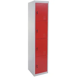 Mendler Schließfach Boston T163 180 x 38 x 45 cm rot