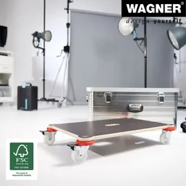 Wagner Transporthilfe PROTECTION 71 x 44 x 12,5 cm Kantenschutz, Rollen - 75 MM 1375 I ideal für schwere Transportboxen mit sensiblem Inhalt I rutschfest, wandschonend & 20137501