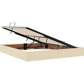 vidaXL LED-Speicherbett 160 x 200 cm Creme