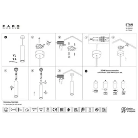 FARO STAN 1 Glühbirne GU10 Aluminium 6 cm weiß matt