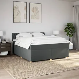 vidaXL Boxspringbett 180 x 200 cm Dunkelgrau