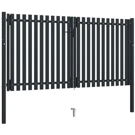 vidaXL Doppelflügel Zauntor 306 x 220 cm Anthrazit