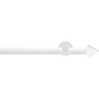 GARESA Gardinenstange GARESA "WHITE", weiß, L:350cm Ø:20mm, Eisen, Gardinenstangen, Vorhanggarnitur, Innenlauf, verlängerbar, Wandmontage, Endknopf Spitze