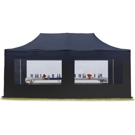 TOOLPORT Faltpavillon Professional Alu 40 mm 3 x 6 m inkl. Seitenteile schwarz