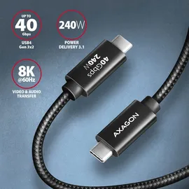 AXAGON BUCM4XCM10AB USB 4.0 Kabel, 40 Gbit/s, 240 W, 8K 60Hz, 1,0 m USB C, USB4 Gen 3x2, 1 m (BUCM4X-CM10AB)